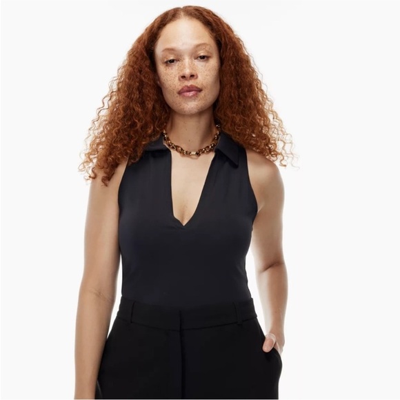 Aritzia Babaton Contour Polo Tank Top Sleeveless Collared Cropped - Picture 11 of 11